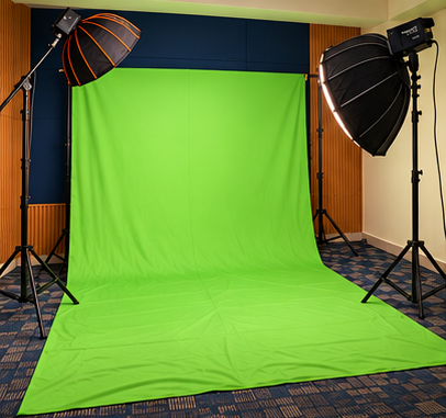 Green Backdrop studio setup concept
