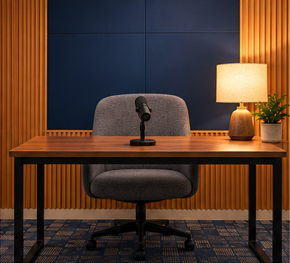 Solo Podcast studio setup concept