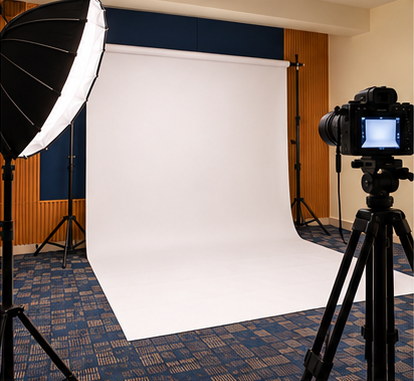 White Backdrop studio setup concept